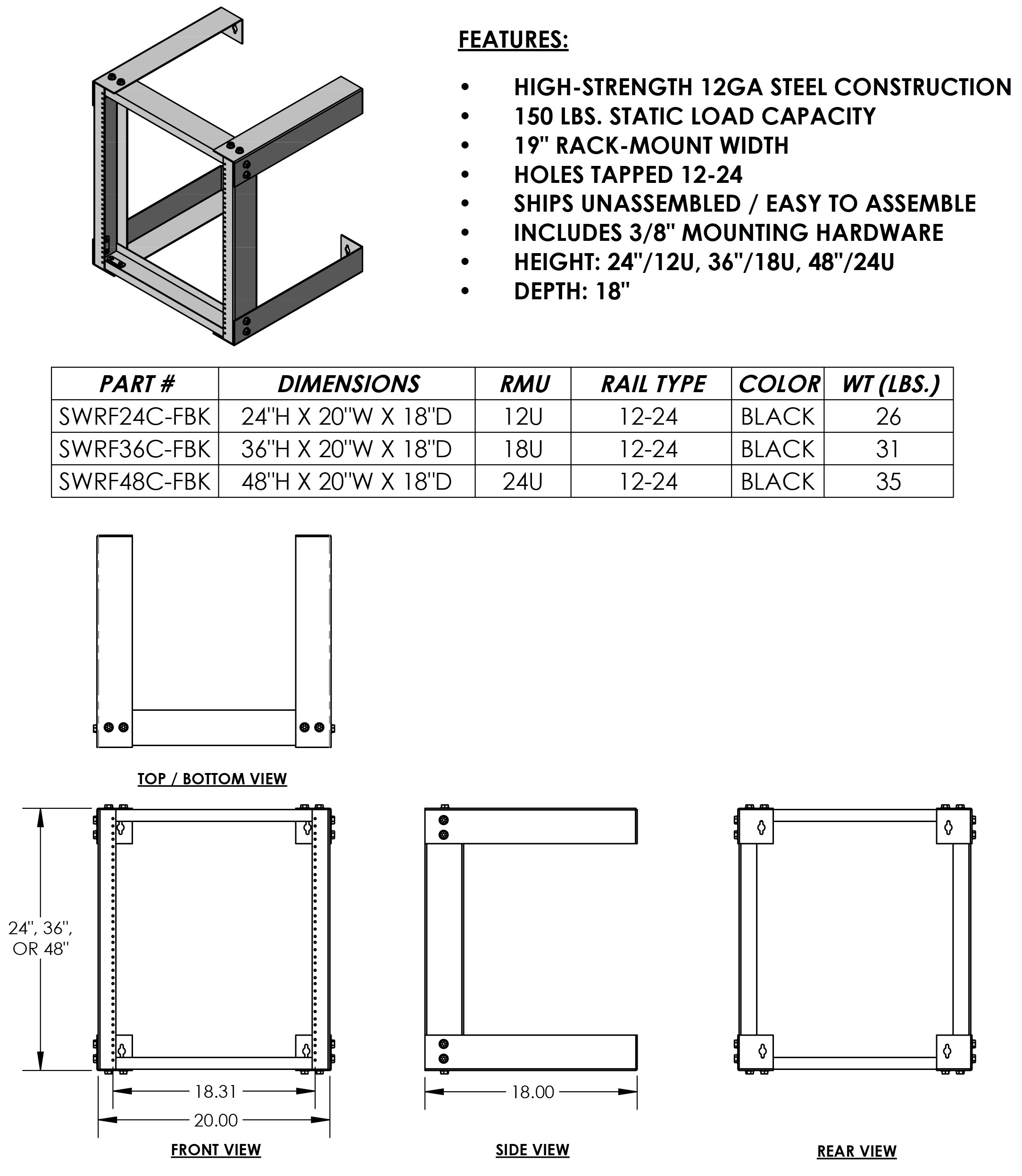 Fixed Wall Mount Rack